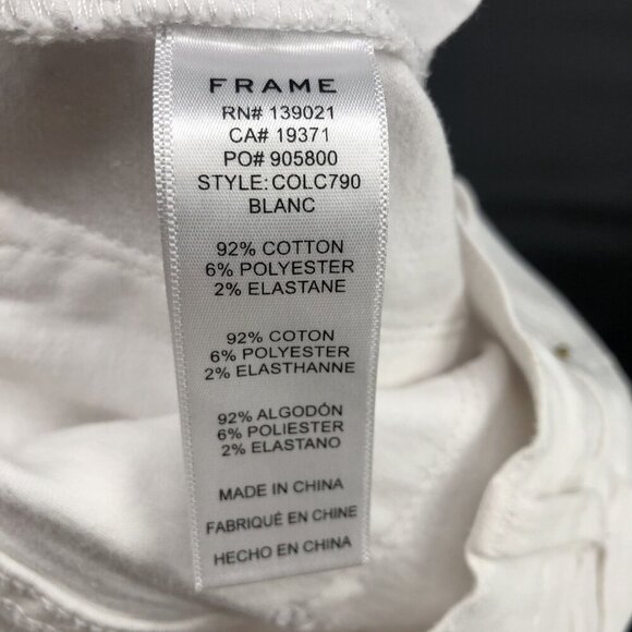 Frame Women's Le Skinny De Jeanne Crop Jeans Size 25 White Mid Rise Coastal - Picture 6 of 11